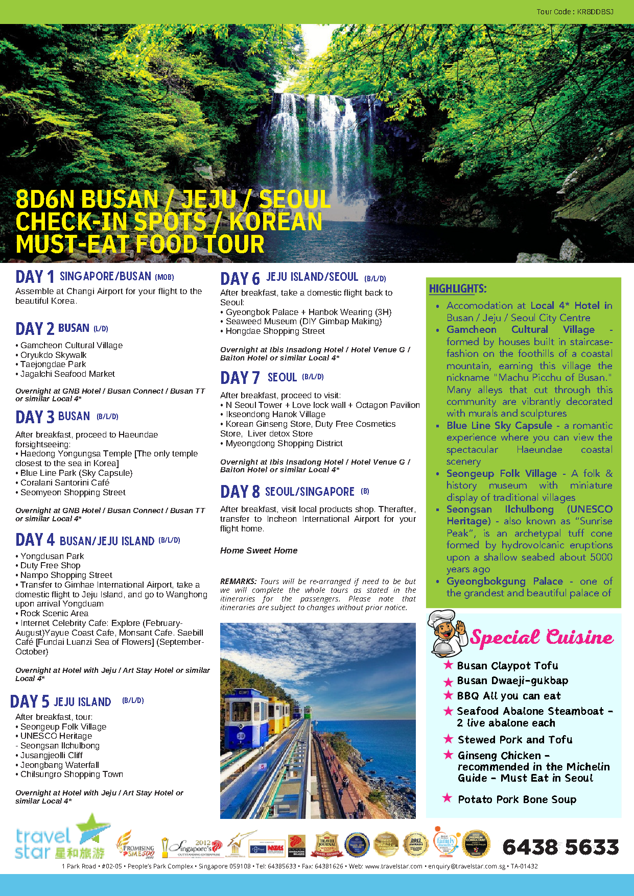 8D6N Busan + Jeju + Seoul check-in spots + Korean must-eat food tour 2024